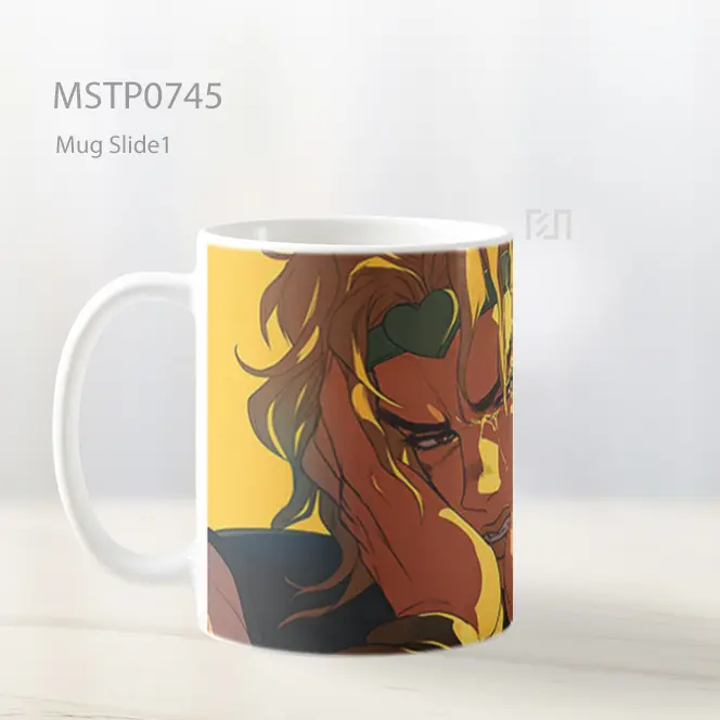 Dio Brando Menangis Keren Latar Kuning Mug MSTP0745 - All-side / Desain