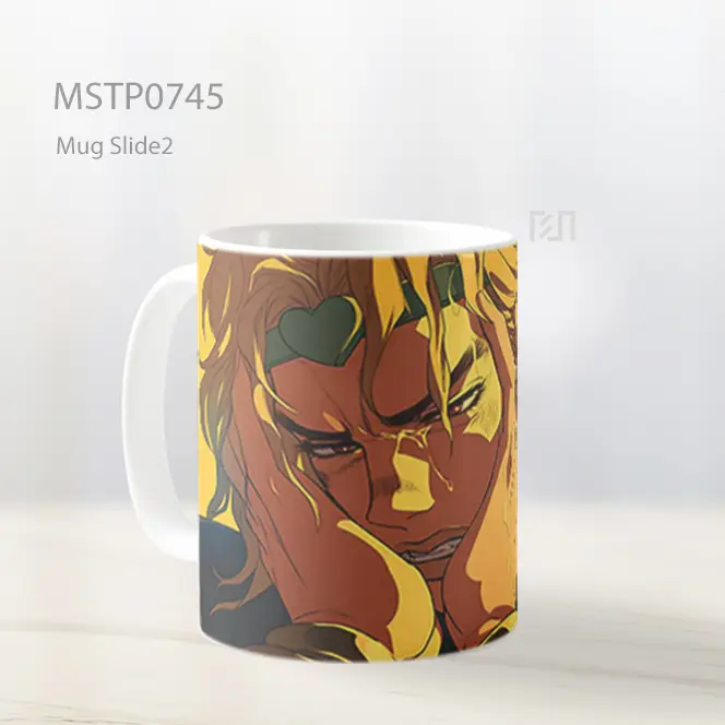 Dio Brando Menangis Keren Latar Kuning Mug MSTP0745 - All-side / Desain