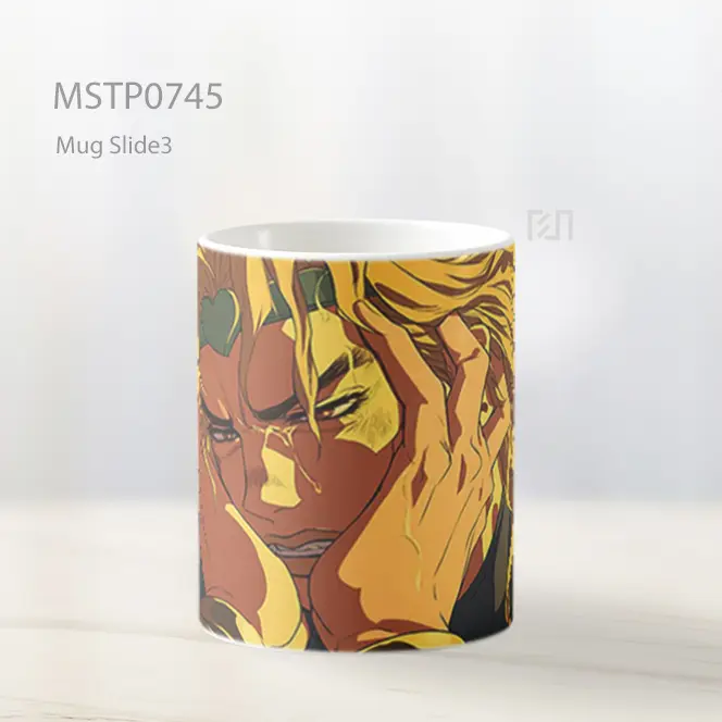 Dio Brando Menangis Keren Latar Kuning Mug MSTP0745 - All-side / Desain