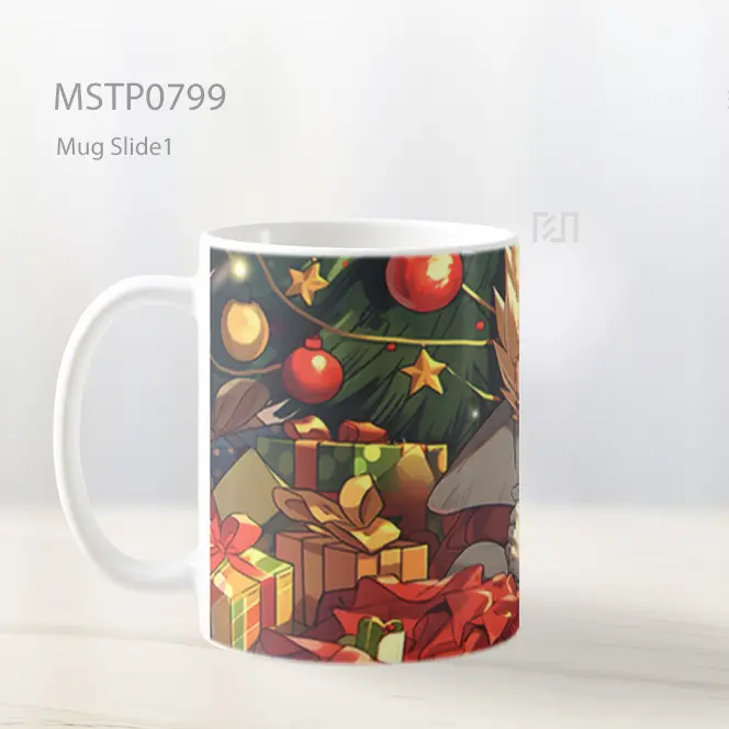 Dragon Ball Vegeta Dengan Hadiah Natal Mug MSTP0799 - All-side / Desain