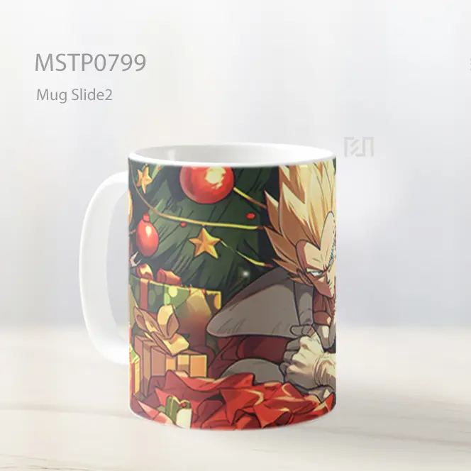 Dragon Ball Vegeta Dengan Hadiah Natal Mug MSTP0799 - All-side / Desain