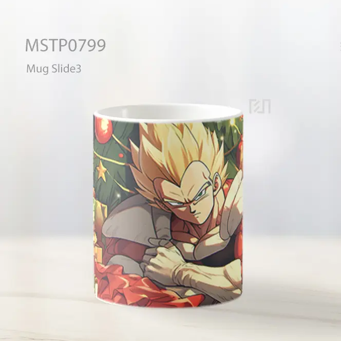 Dragon Ball Vegeta Dengan Hadiah Natal Mug MSTP0799 - All-side / Desain