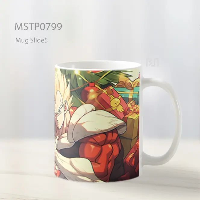 Dragon Ball Vegeta Dengan Hadiah Natal Mug MSTP0799 - All-side / Desain