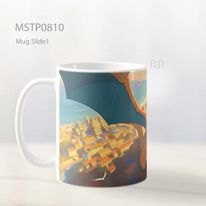 Dragonite Pokemon Terbang Kota Mug MSTP0810 - All-side / Desain