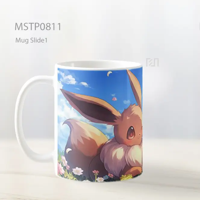 Dua Eevee Di Ladang Bunga Mug MSTP0811 - All-side / Desain