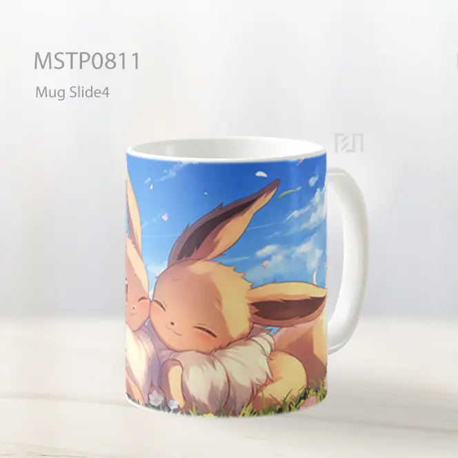 Dua Eevee Di Ladang Bunga Mug MSTP0811