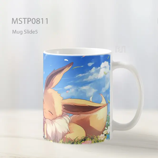 Dua Eevee Di Ladang Bunga Mug MSTP0811 - All-side / Desain
