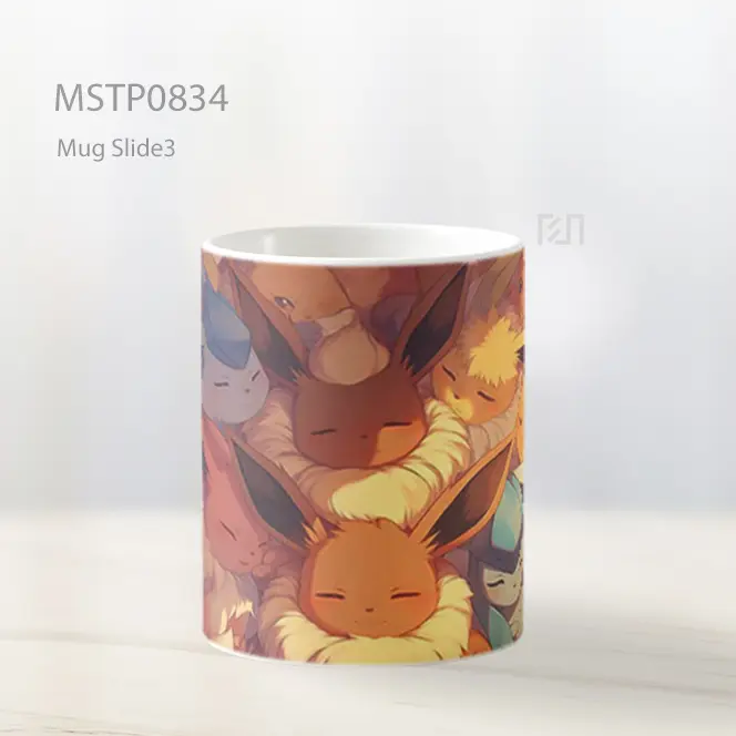 Eevee Evolusi Tidur Berbulu Mug MSTP0834 - All-side / Desain
