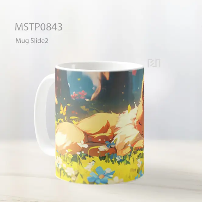 Eevee Tidur Di Bunga Pokemon Mug MSTP0843 - All-side / Desain