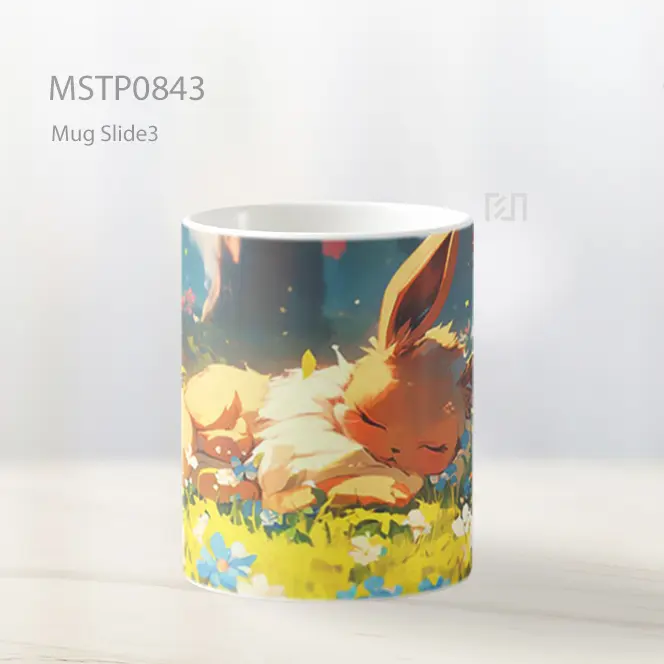 Eevee Tidur Di Bunga Pokemon Mug MSTP0843 - All-side / Desain