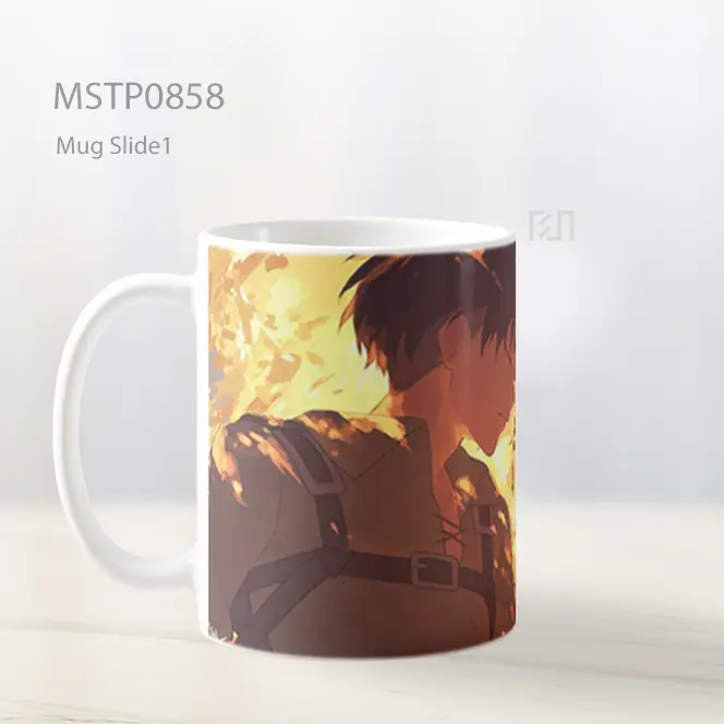 Eren Dan Mikasa Dekat Attack On Titan Mug MSTP0858 - All-side / Desain
