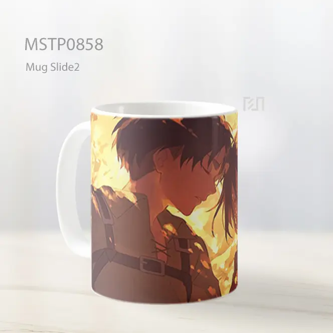 Eren Dan Mikasa Dekat Attack On Titan Mug MSTP0858 - All-side / Desain
