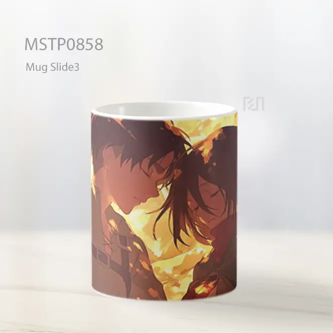 Eren Dan Mikasa Dekat Attack On Titan Mug MSTP0858 - All-side / Desain