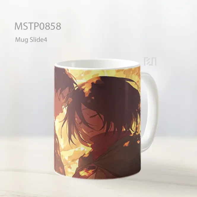 Eren Dan Mikasa Dekat Attack On Titan Mug MSTP0858