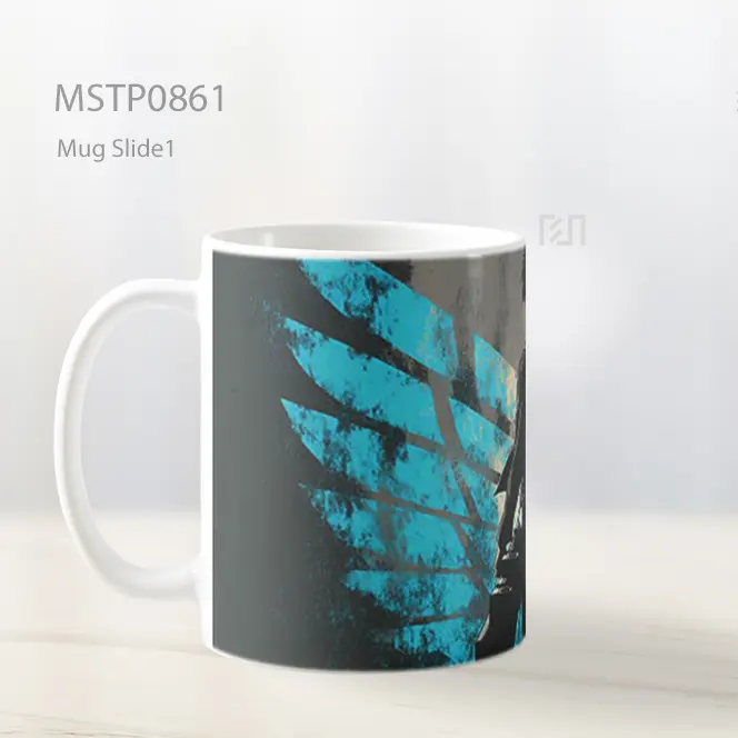 Eren Di Depan Sayap Kebebasan Mug MSTP0861 - Tampak Tengah