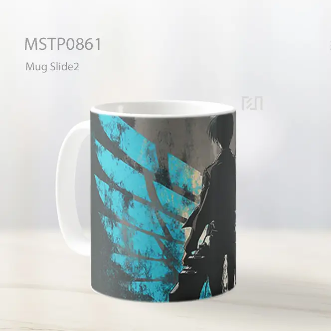 Eren Di Depan Sayap Kebebasan Mug MSTP0861 - Tampak Tengah