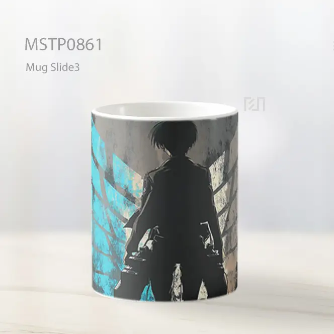 Eren Di Depan Sayap Kebebasan Mug MSTP0861 - Tampak Tengah