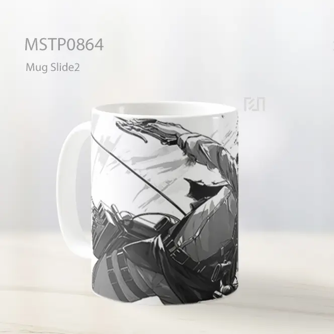 Eren Jaeger Attack On Titan Hitam Putih Mug MSTP0864 - All-side / Desain