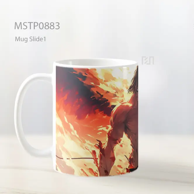 Eren Yeager Attack On Titan Transformasi Api Mug MSTP0883 - All-side / Desain