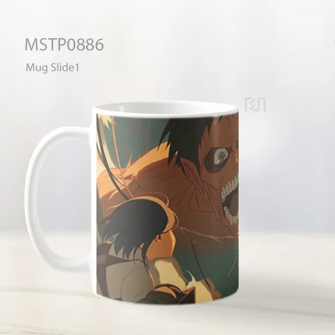 Eren Yeager Bertarung Dengan Titan Kolosal Mug MSTP0886 - All-side / Desain
