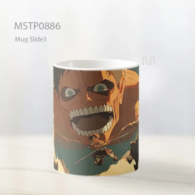 Eren Yeager Bertarung Dengan Titan Kolosal Mug MSTP0886 - All-side / Desain
