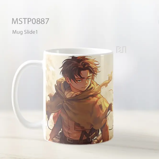 Eren Yeager Clipart Lucu Minimalis Estetika Latar Mug MSTP0887 - All-side / Desain