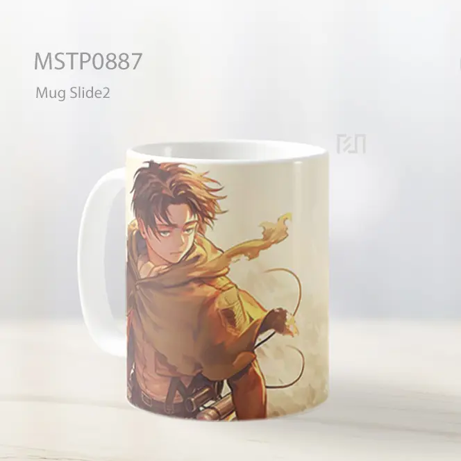 Eren Yeager Clipart Lucu Minimalis Estetika Latar Mug MSTP0887 - All-side / Desain