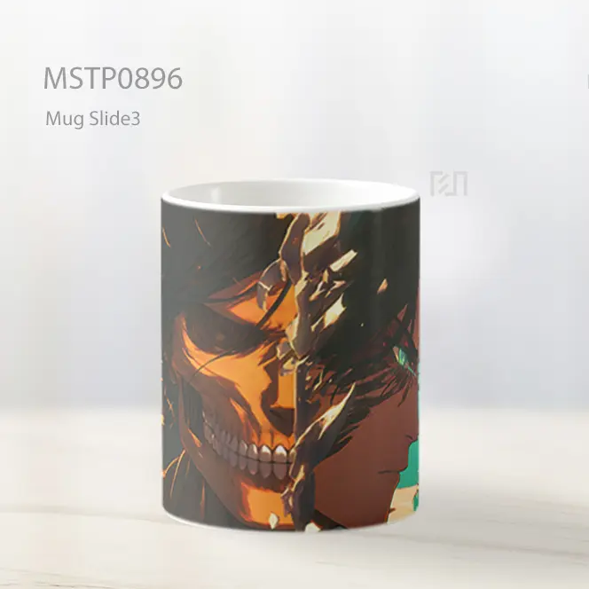 Eren Yeager Titan Setengah Wajah Aot Mug MSTP0896 - Tampak Tengah