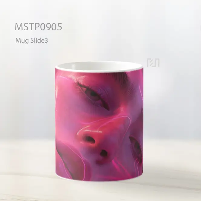 Estetika Merah Muda Wajah Dekat Mug MSTP0905 - All-side / Desain