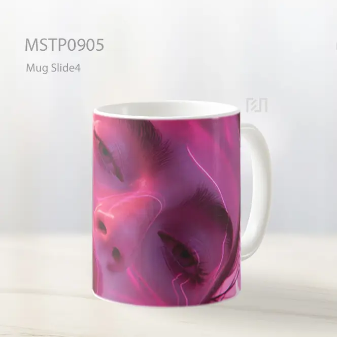 Mug Keramik Premium SNI - Estetika Merah Muda Wajah Dekat Mug MSTP0905