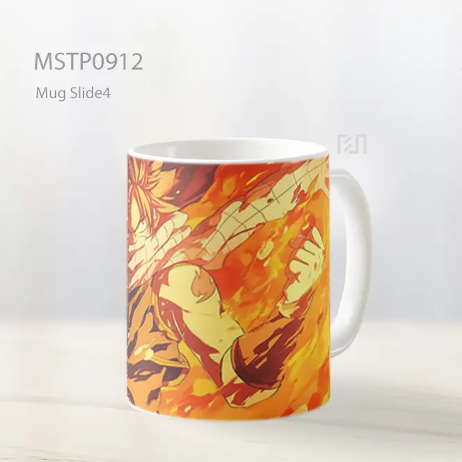 Fairy Tail Natsu Clipart Api Epik Latar Mug MSTP0912