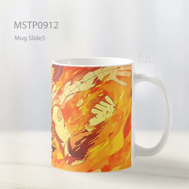 Fairy Tail Natsu Clipart Api Epik Latar Mug MSTP0912 - All-side / Desain