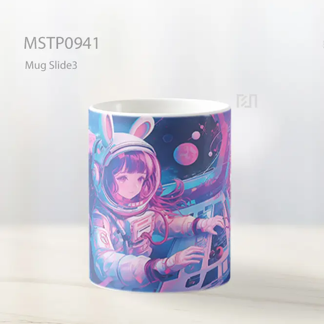 Gadis Anime Astronot Sci Fi Aesthetic Mug MSTP0941 - All-side / Desain