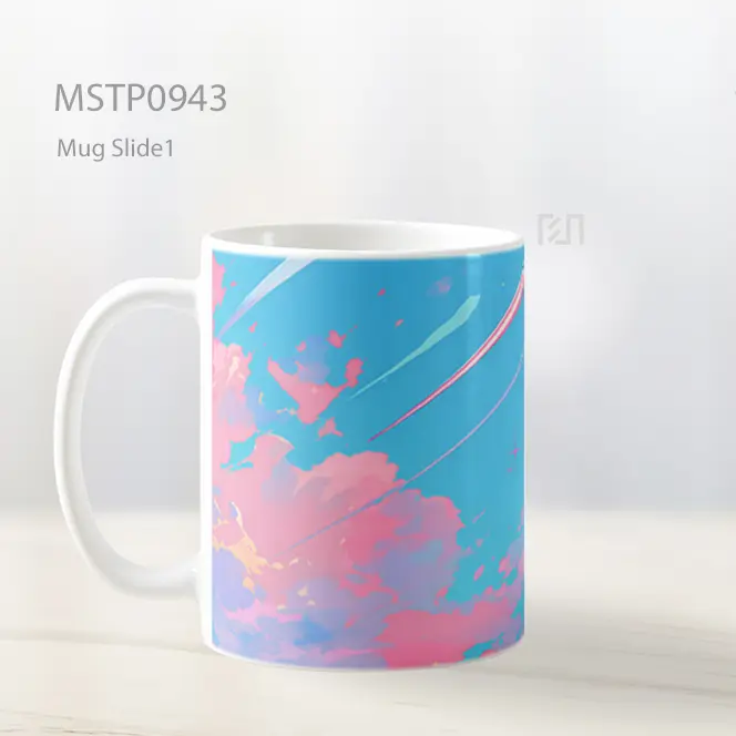 Gadis Anime Cantik Awan Merah Muda Mug MSTP0943 - All-side / Desain