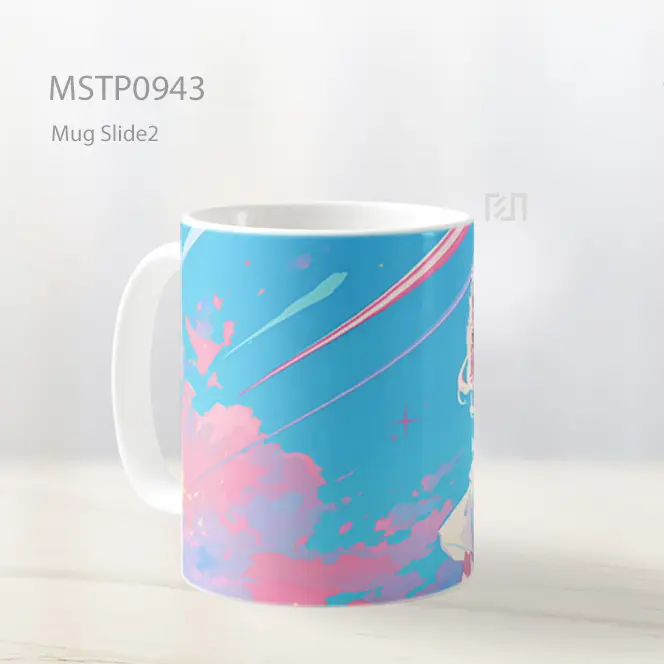 Gadis Anime Cantik Awan Merah Muda Mug MSTP0943 - All-side / Desain