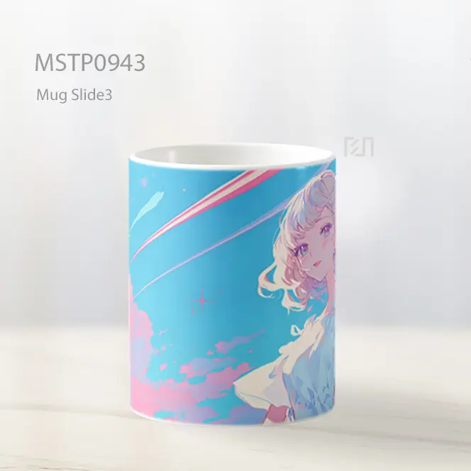 Gadis Anime Cantik Awan Merah Muda Mug MSTP0943 - All-side / Desain