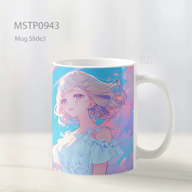 Gadis Anime Cantik Awan Merah Muda Mug MSTP0943 - All-side / Desain