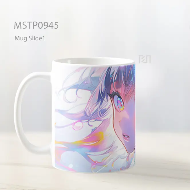 Gadis Anime Cantik Dengan Mata Pelangi Mug MSTP0945 - All-side / Desain