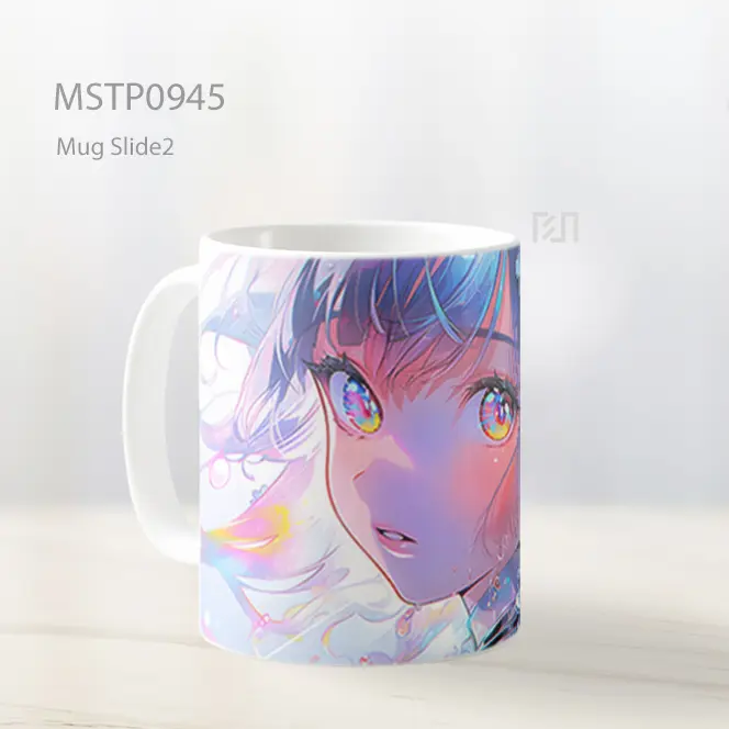 Gadis Anime Cantik Dengan Mata Pelangi Mug MSTP0945 - All-side / Desain