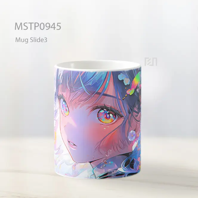 Gadis Anime Cantik Dengan Mata Pelangi Mug MSTP0945 - All-side / Desain