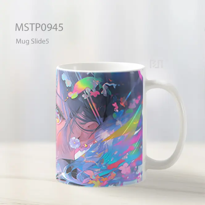 Gadis Anime Cantik Dengan Mata Pelangi Mug MSTP0945 - All-side / Desain