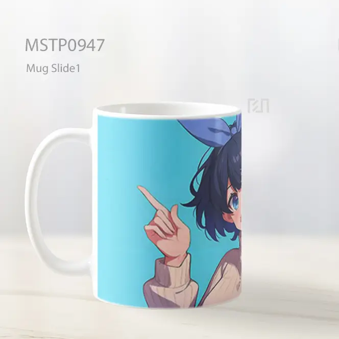 Gadis Anime Ceria Menunjuk Jari Mug MSTP0947 - All-side / Desain