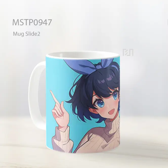 Gadis Anime Ceria Menunjuk Jari Mug MSTP0947 - All-side / Desain