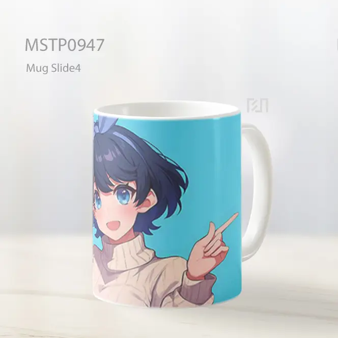 Gadis Anime Ceria Menunjuk Jari Mug MSTP0947