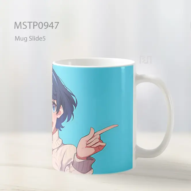 Gadis Anime Ceria Menunjuk Jari Mug MSTP0947 - All-side / Desain