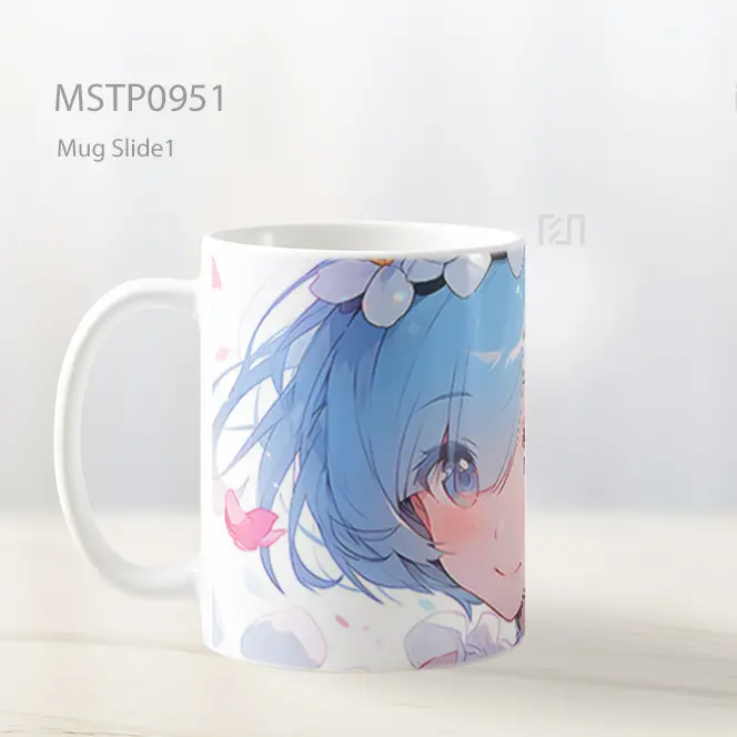 Gadis Anime Dengan Bunga Di Rambut Mug MSTP0951 - All-side / Desain
