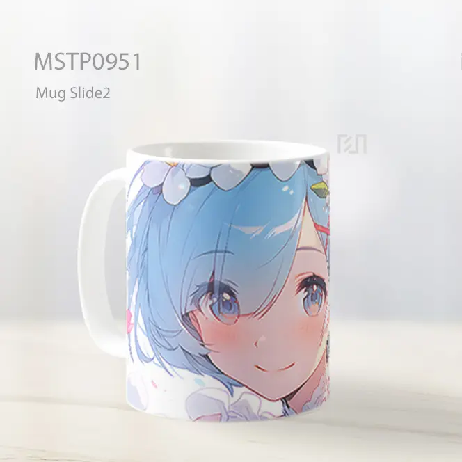 Gadis Anime Dengan Bunga Di Rambut Mug MSTP0951 - All-side / Desain
