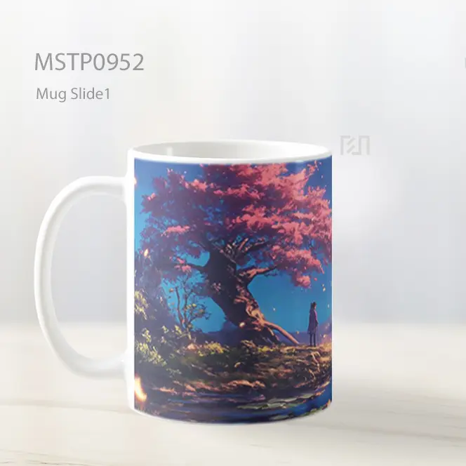Gadis Anime Dengan Danau Bunga Sakura Mug MSTP0952 - All-side / Desain