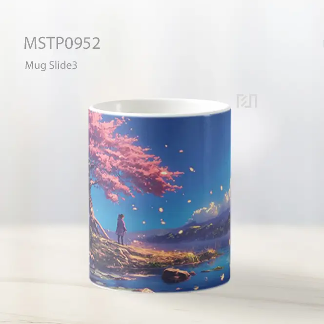Gadis Anime Dengan Danau Bunga Sakura Mug MSTP0952 - All-side / Desain