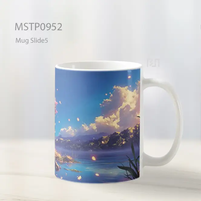 Gadis Anime Dengan Danau Bunga Sakura Mug MSTP0952 - All-side / Desain